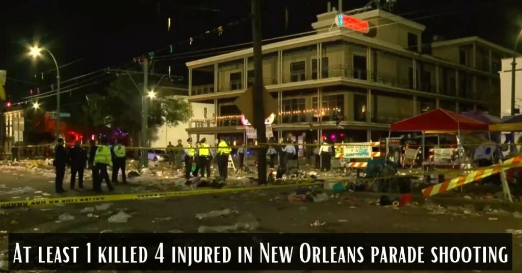At least 1 killed 4 injured in New Orleans parade shooting