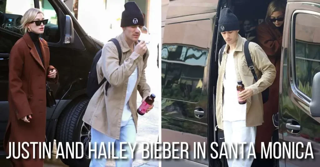 Justin and Hailey Bieber in Santa Monica